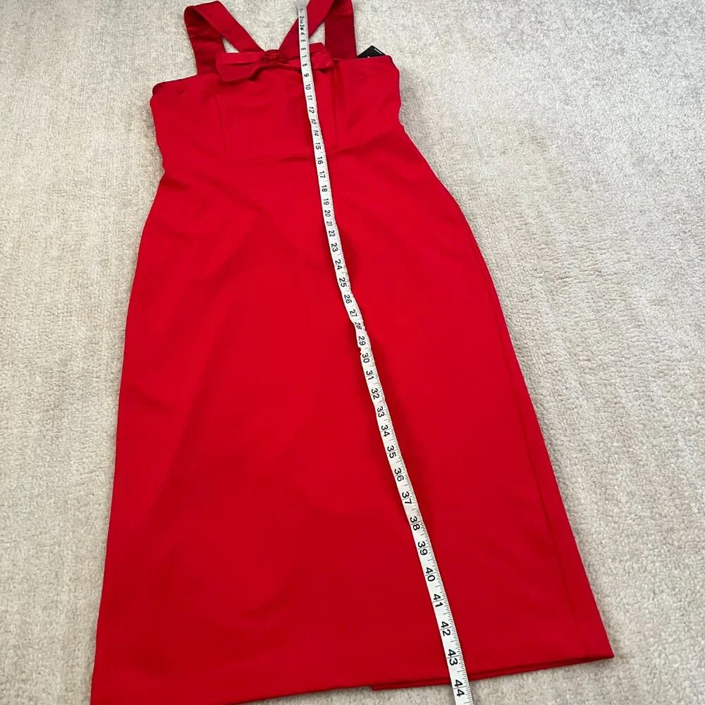 NWT Express Red Sleeveless Cocktail Party Midi Dress S - Picture 5 of 10